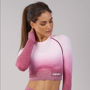 Gymshark Ombré Seamless Long Sleeve Crop Top | XS